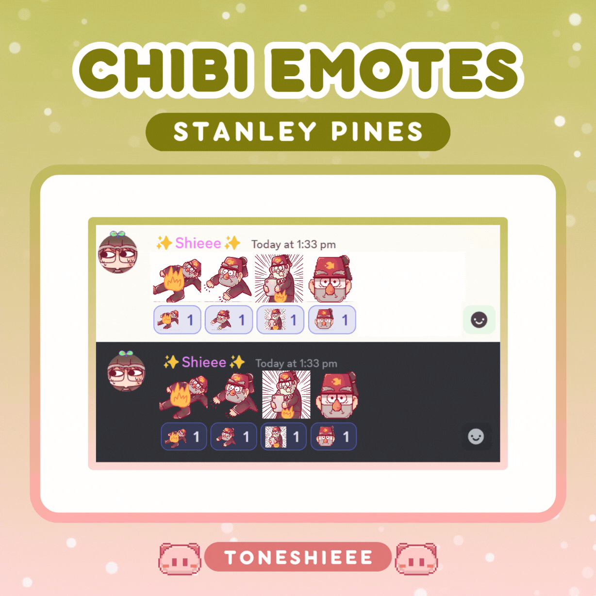 STANLEY PINES ANIMATED EMOTES - PACK 1 STANLEY PINES ANIMATED EMOTES - PACK 1